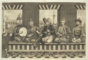 Syryjscy muzycy, płyta 4 z „Historii naturalnej Aleppo”, wyd. autorstwa Patricka Russella, 1794 autorstwa Alexander Russell