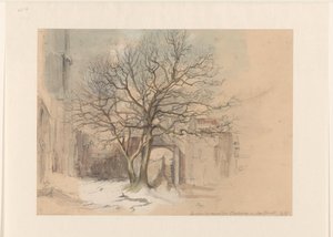 Dwór Sint Antoniusklooster w Maastricht, zimą autorstwa Alexander Schaepkens