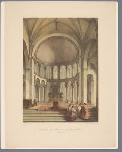 Wnętrze vana Onze-Lieve-Vrouwe-Basiliek te Maastricht Chór kościoła Notre-Dame w Maestricht (tytuł na obiekcie) Starożytne zabytki architektury od XI do XIII wieku w Limburgii (tytuł serii)