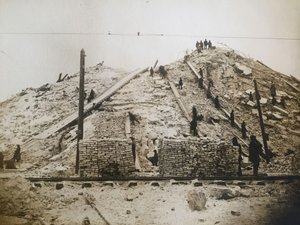 Przygotowanie miejsca pod budowę Pałacu Sowietów, ok. 1931 r. autorstwa Alexander Timofeevich Lebedev