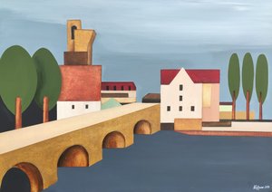 Geometryczne miasteczko nad rzeką autorstwa Alexander Trifonov