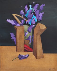 Fioletowa geometryczna eksplozja