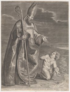 Św. Augustyn, ukazujący się dziecku na plaży, ok. godz. 1662-95., ca. 1662-95. autorstwa Alexander Voet