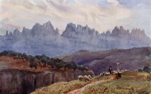 Góry Montserrat z Manresy koło Barcelony (kolor lito)