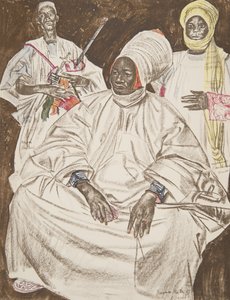 Barma Mata, sułtan Zinder, z Rysunki i obrazy Afryki, wykonany podczas wyprawy Citroen Centre Afrique, druga misja Haardt Audouin-Dubreuil, wyd. Paryż, 1927 autorstwa Alexander Yakovlev