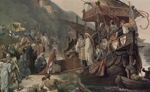 Cesarz Fryderyk II przyjmuje w Stolzenfels swoją narzeczoną Izabelę autorstwa Alexander Zick