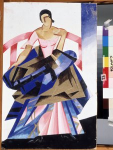 Kostium teatralny dla postaci Julii w sztuce „Romeo i Julia” Williama Szekspira. Gwasz Alexandra Alexandrovna Exter (1882-1949) 1921 Państwowe Muzeum Sztuki A. Radishchev, Saratów autorstwa Alexandra Alexandrowna Exter