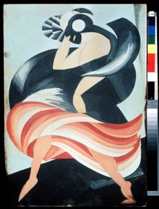 ""Maska kobieca"" Kostium dla postaci ze sztuki "Romeo i Julia" Williama Szekspira. Gwasz Alexandra Alexandrovna Exter (1882-1949) 1921 State Central A. Bakhrushin Theatre Museum, Moskwa, Rosja autorstwa Alexandra Alexandrowna Exter