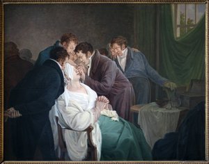 Operacja zaćmy przez barona Guillaume Dupuytrena (1777-1835). Obraz Alexandre Jean Drahonet, pseudonim Alexandre Jean Dubois (1791-1834), olej na drewnie