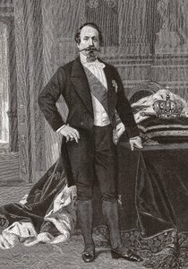 Portret Napoleona III, Cesarza Francuzów - grav. z obrazu Alessandro Cabanela.