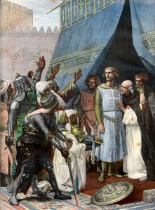 Św. Ludwik w Jerozolimie - rycina wg Cabanela - Ludwik IX 9 dit Saint Louis (Saint Louis