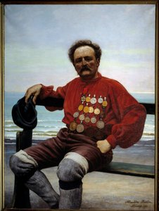 Portret ratownika Onesime Frebourg (1853-1923) Obraz Aleksandra Bertina (? -1930) 1901 Fecamp, Muzeum Nowej Fundlandii autorstwa Alexandre Bertin