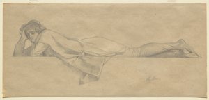 Studium dla "Le Poete Florentin", ok. 1853 autorstwa Alexandre Cabanel