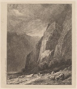 Klify podczas burzy autorstwa Alexandre Calame