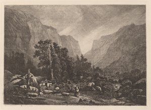 Para przy zrujnowanym domu autorstwa Alexandre Calame