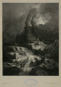 Górski potok podczas burzy autorstwa Alexandre Calame