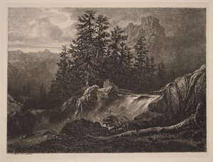 Górski wodospad autorstwa Alexandre Calame