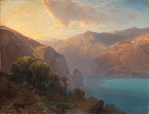 Près de Seelisberg: widok na Lac de Lucerne widziany z Seelisberg, Szwajcaria, 1862 autorstwa Alexandre Calame