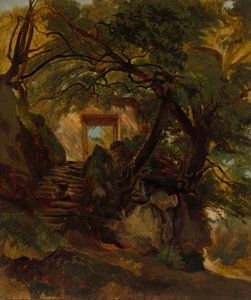 Schody w parku Villa Chigi di Ariccia autorstwa Alexandre Calame