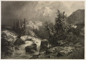 Burza w Alpach autorstwa Alexandre Calame