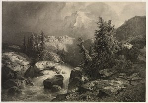 Burza w Alpach. autorstwa Alexandre Calame