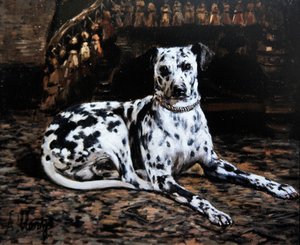 Portret dalmatyńczyka (olej na płótnie) autorstwa Alexandre Clarys