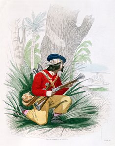 Buccaneer, z „Histoire des Pirates” P. Christiana, sztychowane przez Huarta, 1852 autorstwa Alexandre Debelle