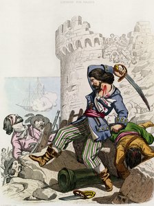 Kawaler de Gramont, z „Histoire des Pirates” P. Christiana, sztych. A. Catel, 1852 autorstwa Alexandre Debelle