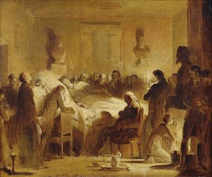 Ostatnie chwile Karola-Ferdynanda z Francji (1778-1820) w Sali Administracyjnej Opery Paryskiej, 14 lutego 1820, 1820-50 autorstwa Alexandre Evariste Fragonard