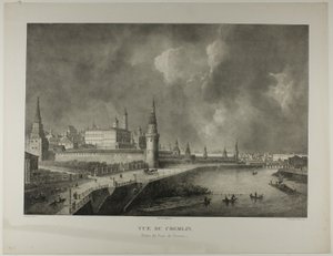 Widok na Kreml z Kamiennego Mostu autorstwa Alexandre Evariste Fragonard