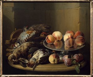 Martwa natura, gra i szpilki Malarstwo Francois Desportes (1661-1743) XVIII-wieczny Paryż, Sztuka dekoracyjna autorstwa Alexandre Francois Desportes