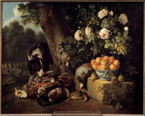 Martwa natura z malowaniem gry Francois Desportes (1661-1743) XVIII-wieczny Paryż, Sztuka dekoracyjna