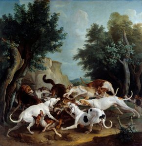 Polowanie na wilka Obraz Francois Desportes (1661-1743) 1725 nd. Renifer 3,36x3,32 m, Musee des Beaux Arts autorstwa Alexandre Francois Desportes