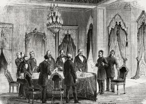 Konferencja w Konstantynopolu, grudzień 1876, rycina, Turcja autorstwa Nicolas Toussaint Charlet