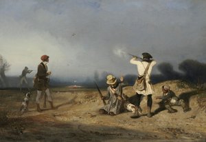 Polowanie na ptaki, 1830 autorstwa Alexandre Gabriel Decamps