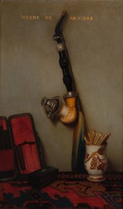 Martwa natura z fajką i zapałkami oraz Martwa natura z parą śledzia, chleba i sera, 1858. autorstwa Alexandre Gabriel Decamps