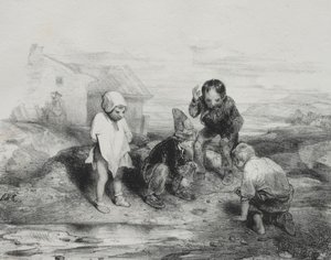 Decydujący rzut. autorstwa Alexandre Gabriel Decamps