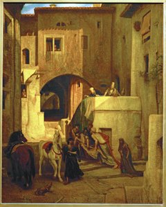 Dobry Samarytanin (obraz na płótnie) autorstwa Alexandre Gabriel Decamps