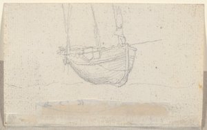 Widok miasta (verso: statek) autorstwa Alexandre Gabriel Decamps