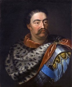 "Portret Jana III Sobieskiego (1629-1696) roi de Pologne" 17eme siecle - Portret Jana III Sobieskiego (1629-1696), króla polskiego i wielkiego księcia litewskiego - Tricjusza, Jana (ok. 1620-ok. 1692) - c. 1680 - Olej na płótnie - 75x62 cm - Muzeum Pałac w autorstwa Alexandre Jan Tricius