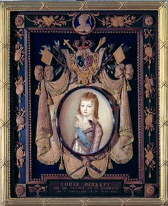 Portret delfina Ludwika XVII (1785-1795). Miniaturowy obraz na kości słoniowej Aleksandra Kucharskiego (1741-1819)