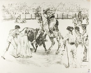 Walka byków autorstwa Alexandre Lunois