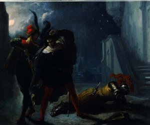 Śmierć Valentina (olej na płótnie) autorstwa Alexandre Marie Colin