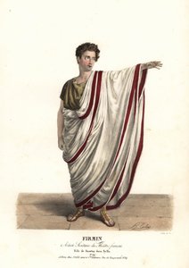 Jean-Baptiste Firmin jako Faust w tragedii Sylla Victora Josepha Etienne de Jouy, Theater Francais autorstwa Alexandre Marie Colin