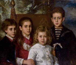 Portret dzieci Paula Pavlovicha Demidoffa, 2. księcia San Donato 1839-1885, Avrora, A autorstwa Alexei Alexeyevich Harlamov