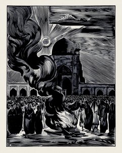 Wyzwolenie kobiet muzułmańskich. Palenie zasłony, 1928 autorstwa Alexei Ilyich Kravchenko