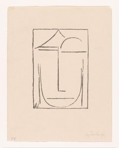 Bez tytułu (głowa) (głowa) stylizowana twarz Kopf I (tytuł oryginalny) autorstwa Alexei Jawlensky (signed by artist)