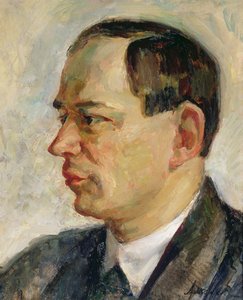 Portret Wissariona Szebalina (1902-63) 1933 (olej na płótnie) autorstwa Alexei Nikolayevich Arzhenikov