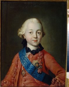Portret wielkiego księcia Pawła Pietrowicza Romanowa (1754-1801) jako dziecko. Zostanie carem Rosji pod imieniem Pawła I. (Portret wielkiego księcia Pawła Pietrowicza jako dziecko). Obraz Aleksieja Pietrowicza Antropowa (1716-1795)
