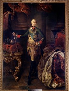 Portret u stóp Piotra III (1728-1762) Obraz Aleksieja Antropowa (1716-1795) XVIII wiek. Petersburg. Muzeum Ermitażu